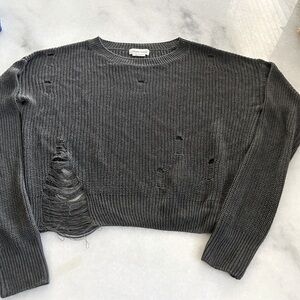 Lovers + friends distressed sweater